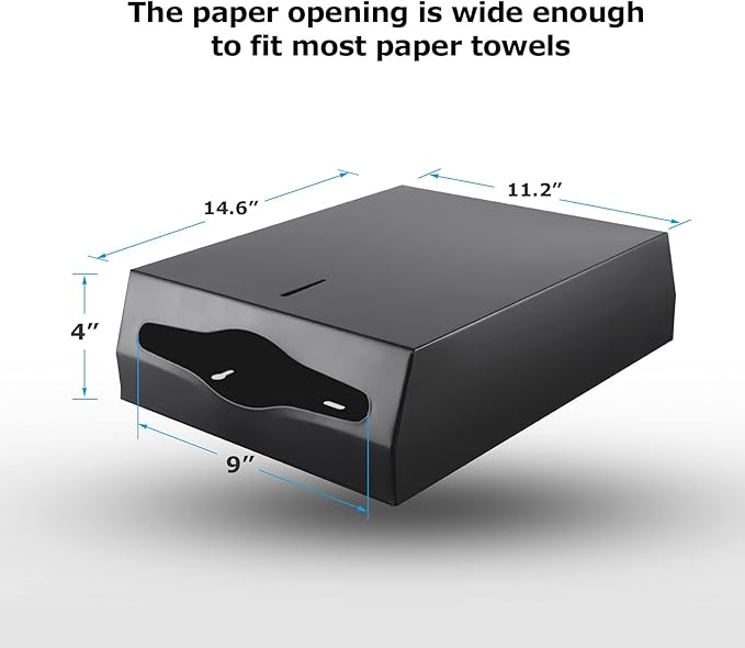 Paper Towel Dispenser Wall Mount Commercial c fold Multifold Trifold, Touchless Hand Towel Dispenser with Lock, (Matte Black) - Image 3
