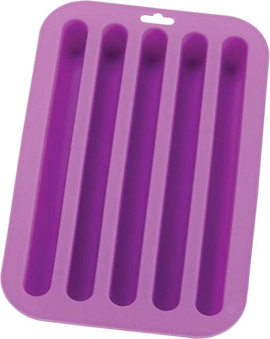 HIC Kitchen Silicone Water Bottle Ice Tray, Non-Stick, Makes 5 Long Ice Sticks
