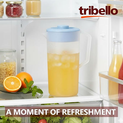 Tribello Pitcher with Lid Half Gallon, Clear Round Plastic Water Pitcher with 3-Way Lid, Ideal for Lemonade, Ice Tea, and Drinks, Freezer/Dishwasher Safe, and BPA Free (0.5 Gallon/2 Liters) - Image 7
