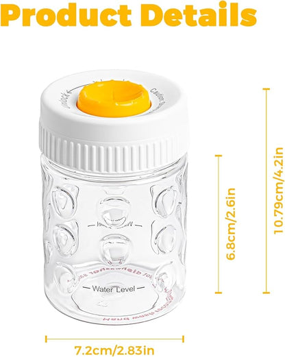 2 in 1 Egg Peeler with Piercer, Hard Boiled Egg Shell Remover Tool with Rotary Lock & Leak-Proof Design, Clear Egg Peeler for Meal Prep, Fitness, Camping & Deviled Eggs, Easy to Use & Clean (White)
