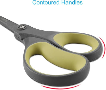 LIVINGO 2 Pack 8" Titanium Non-Stick Scissors, Professional Stainless Steel Comfort Grip, All-Purpose, Straight Office Craft Scissors for Tape, Paper, Cardboard(Green/Yellow) - Image 4
