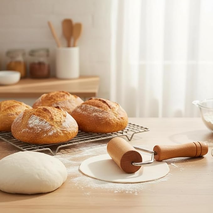 Small Rolling Pin, Pizza Dough Roller, Non Stick Wood Pastry Roller, Kitchen Wooden Rolling Pins for Baking Cooking Cookie Bread Tortilla Dumpling Fondant Clay (Style 2) - Image 2