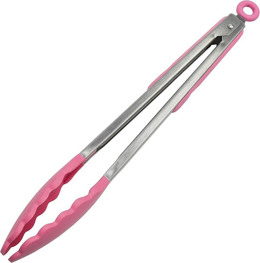Chef Craft Premium Silicone Cooking Tongs, 12 inch, Pink by ChefCraft