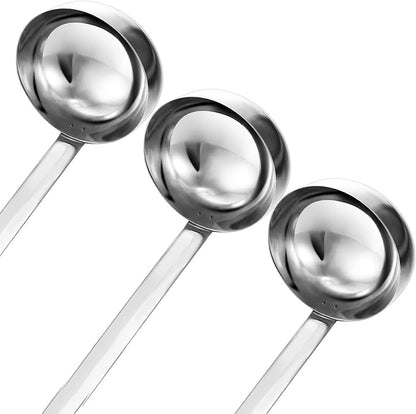 meekoo Stainless Steel Ladle Soup Handle Ladle with Pouring Rim for Kitchen Cooking Soup Sauce - Image 2