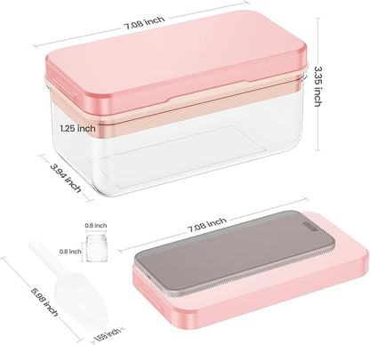 Ice Cube Tray with Lid and Bin, 28 pcs Ice Cubes Molds, Ice Trays for Freezer, Ice Cube Tray Mold, with 1 tray, Ice Freezer Container, Spill-Resistant Removable Lid & Ice Scoop, for Whiskey,Cocktail - Image 4