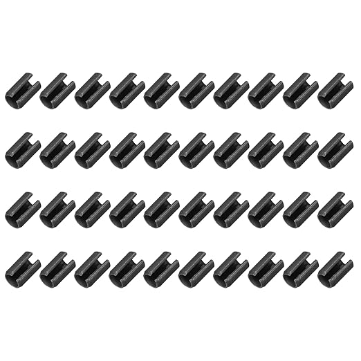 MECCANIXITY 60Pcs Slotted Split Roll Pins 6/25 Inch(6mm) Dia. 2/5 Inch(10mm) Length 65Mn Steel Spring Tension Expansion Dowels for Secure Fastening, Black