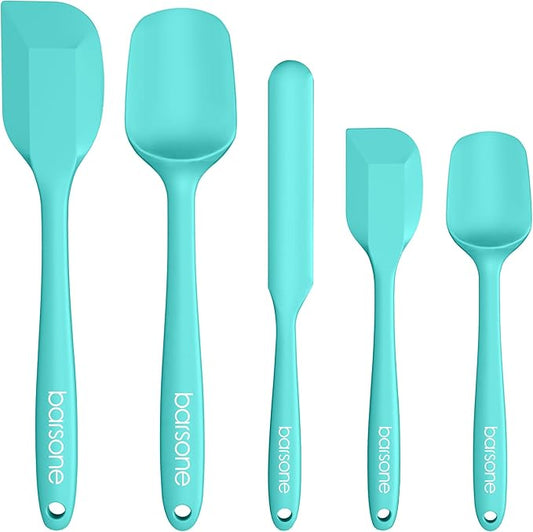 5-Piece Silicone Spatula Set - Heat Resistant 446°F Food Grade BPA Free, Nonstick Cookware Safe Dishwasher Safe Kitchen Tools for Baking, Cooking, Stirring, Multicolor.