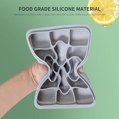 Ice Cube Trays Set of 2, Easy Release 15 Flexible Silicone Ice Cube Molds with Removable Lid Reusable Freezer Ice Trays Stackable for Whiskey, Baby Food, BPA Free (SNOW GRAY) - Image 5