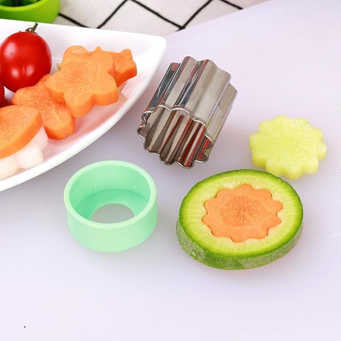 Vegetable Cutter Shapes Set (8 Pack) – 1.5" Stainless Steel Mini Cookie & Fruit Cutters for Kids, Bento Lunch, Sandwich, Fondant, Cheese, Baking & Food Prep - Image 7