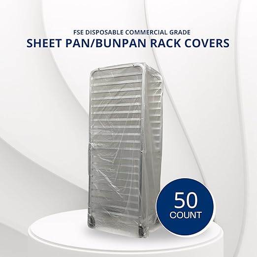FSE Disposable Commercial Grade Sheet Pan/Bun Pan Rack Covers, 20.25" W x 26" D x 69" H, Clear, 50 Count - Image 3