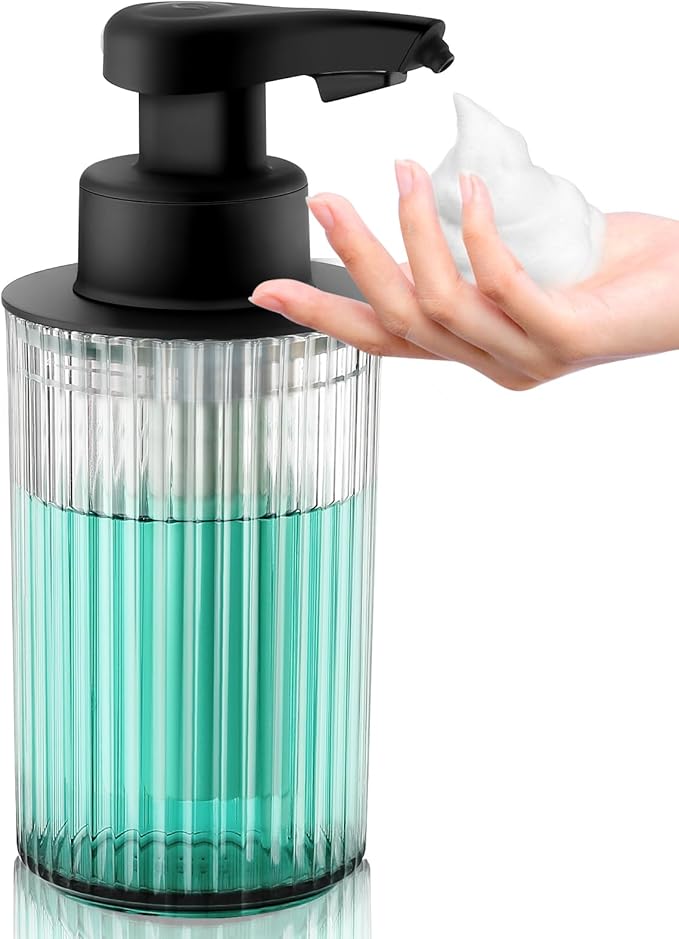 Automatic Soap Dispenser Foaming Touchless: 9oz Black Plastic - Rechargeable Electric Smart Auto Foam Soap Dispenser - Hand Dish Bathroom Kitchen by PHNEEMSAUTOMATICSOAPDISPENSER