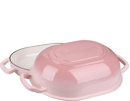 VORRINGARD Enameled Cast Iron Sourdough Bread Oven, Dutch Oven, Loaf Cast Iron Bread Pan for Homemade Bread Baking, Meatloaf Pan with Lid, 7QT, Pink - Image 4