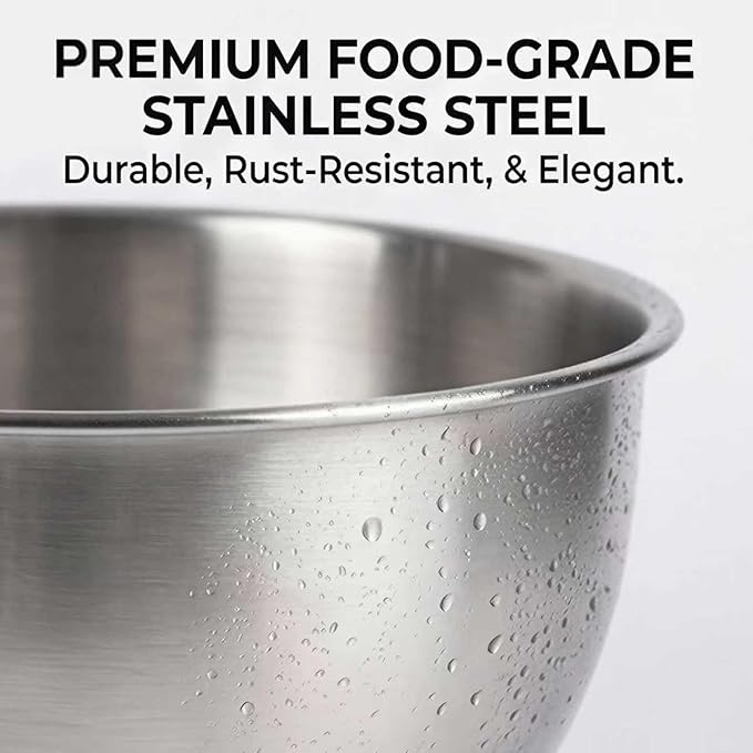 KITEISCAT Stainless Steel Mixing Bowls with Lids – Set of 5 Large Nesting Metal Bowls for Kitchen, Baking, Cooking, Food Prep & Storage, Non-Slip Base, Dishwasher Safe, Multicolor - Image 3