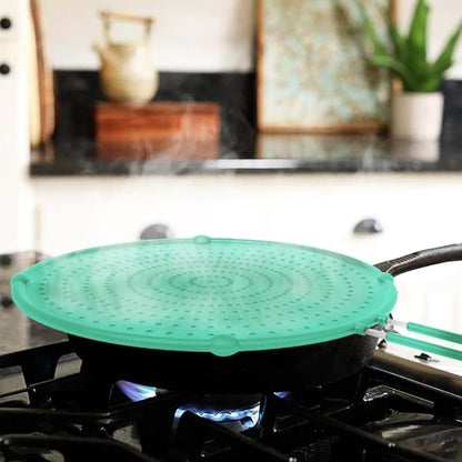 Splatter Screen for Frying Pan, Grease Splatter Guard, Heat-Resistant Splatter Guards for Frying, Silicone Splatter Guard for Everyday Cooking, Dishwasher Safe, Green （16in×12in×0.5in) - Image 6