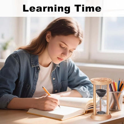 5 Minute Hourglass, 5 Min Wooden Sand Timer, Wood Sand Watch, Five Minute Mini Hour Glass, Reloj De Arena, Small Sandglass for Toothbrush Timer, Cooking, Decorative, Work, Game, Gift, Black