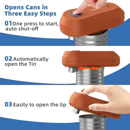 Auto Electric Can Opener, Rechargeable Can Openers for Seniors & Arthritis, One-Touch Automatic Can Opener, Hands-Free, Smooth Edge, Compact, Cordless, Food-Safe Kitchen Gadgets
