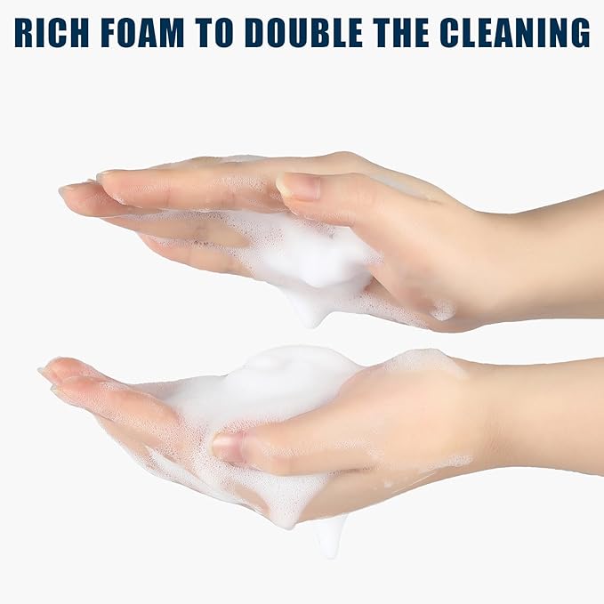 Glass Foaming Hand Soap Dispenser, 10 oz Easy Refill Glass Soap Dispenser, Foam Dispenser with Stainless Steel Pump & Waterproof Labels, Clear Foam Soap Bottle for Bathroom Countertop - Image 4