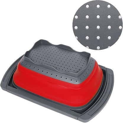 Qimh Colander Collapsible, Over The Sink Veggies/Fruit 6-Quart Strainers and Colanders with Extendable Handles, Folding Strainer for Kitchen - Image 5