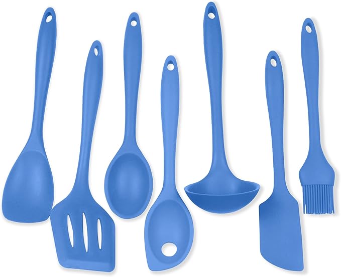 Chef Craft 7 Piece Blue Premium Silicone Kitchen Tool Set (42081) by ChefCraft