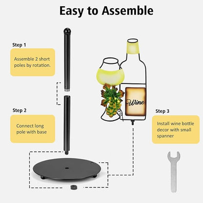 Wine Lovers Gifts - Metal Wine Paper Towel Holder Countertop with Solid Weighted Base, Farmhouse Kitchen Decor, Rustic Country Vintage Decoration Organization - Image 6