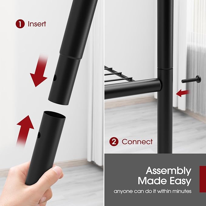 Sakugi Storage Shelves - 4 Tier Shelf Organizer, Heavy Duty Garage Shelving Unit with Leveling Feet, Stable Metal Shelves Organizer for Pantry, Kitchen and Closet, 18.4" W x 12.6" D x 44.2" H, Black - Image 4
