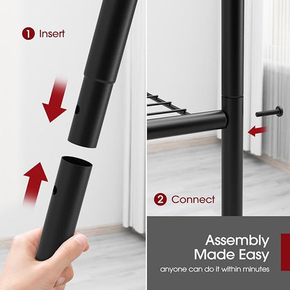 Sakugi Storage Shelves - 4 Tier Shelf Organizer, Heavy Duty Garage Shelving Unit with Leveling Feet, Stable Metal Shelves Organizer for Pantry, Kitchen and Closet, 18.4" W x 12.6" D x 44.2" H, Black - Image 4