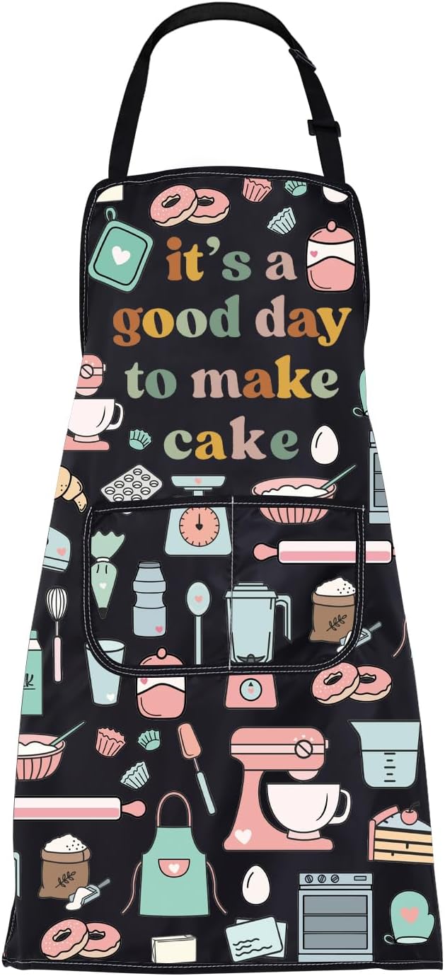 FUSTMW Cake Maker Gifts for Baker Kitchen Baking Apron with Pocket Baker Gifts for Dessert Makers Pastry Chef Apron