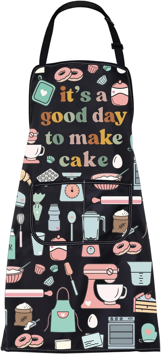FUSTMW Cake Maker Gifts for Baker Kitchen Baking Apron with Pocket Baker Gifts for Dessert Makers Pastry Chef Apron