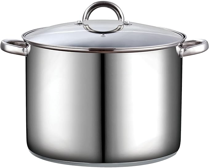 Cook N Home Stockpot with Lid, Basics Stainless Steel Soup Pot, 16-Quart by CookNHome