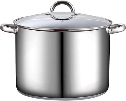 Cook N Home Stockpot with Lid, Basics Stainless Steel Soup Pot, 16-Quart by CookNHome