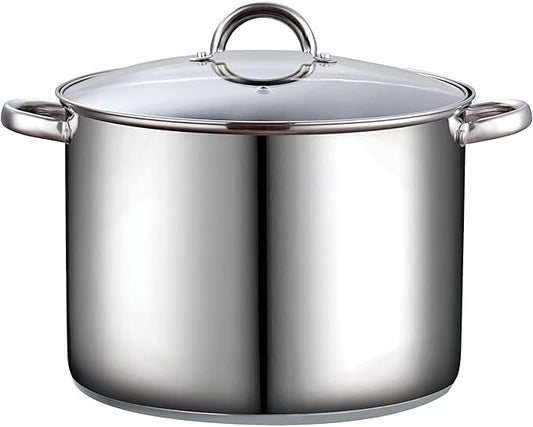 Cook N Home Stockpot with Lid, Basics Stainless Steel Soup Pot, 16-Quart by CookNHome