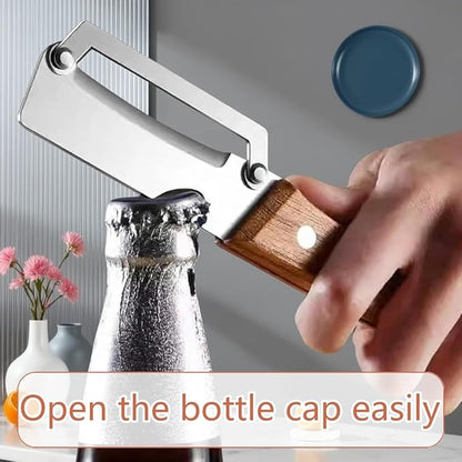 2 Pack Premium 2-in-1 Multi Functional Vegetable and Fruit Peeler with Bottle Opener, Wooden Handle, Stainless Steel Blade-Zero Snag, Smooth Glide Kitchen Tool for Potato, Carrot,Sugar Cane and More - Image 4