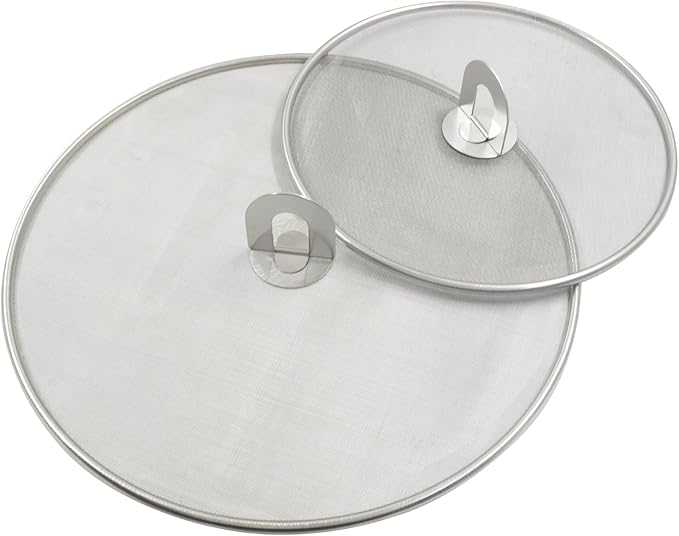 2Pcs 10" & 13" Stainless Steel Splatter Screen Splatter Guard, Ultra Fine Mesh Cooking Protector for Frying Cooking/Kitchen Use - Image 3