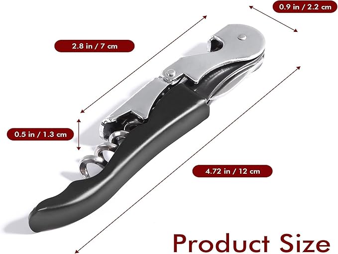 Kit-Home Professional Waiter Corkscrew Wine Openers Set (4 PCS),Upgraded with Heavy Duty Stainless Steel Hinges Wine Key for Restaurant Waiters, Sommelier, Bartenders - Image 7