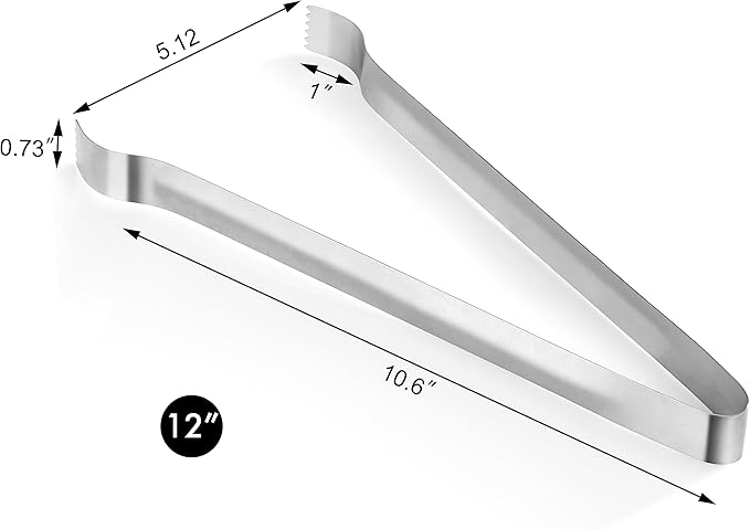 New Star Foodservice 42283 Restaurant-Grade Pom Tong, Stainless Steel, 12 inch, Set of 6, Silver - Image 3