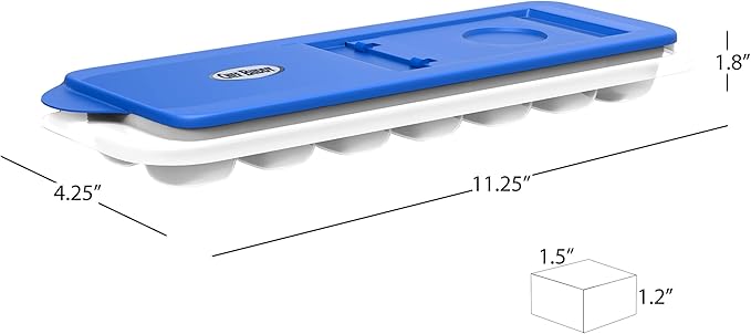 Chef Buddy Set of 2 Ice Cube Trays with Lids (Pack of 2)