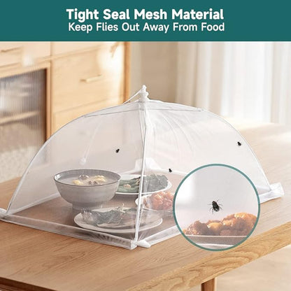 2 Pack Extra Large Food Tents SPANLA 41"X27" Pop-Up Mesh Food Covers for Outdoors with 1 Standard (17"X17") Food Cover, Reusable and Collapsible Food Nets Outside BBQ Party Supplies - Image 3