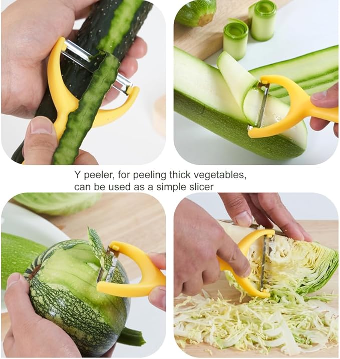 Carrot Peelers, Kitchen Vegetable Peeler Set, Including orange peeler, Corn Peeler, Corn Stripper, Potato, Apple Peelers, Y Peeler for Veggie & Fruit(Color-1) 6 Pcs - Image 3