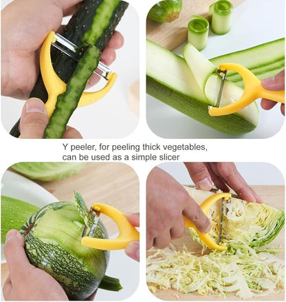 Carrot Peelers, Kitchen Vegetable Peeler Set, Including orange peeler, Corn Peeler, Corn Stripper, Potato, Apple Peelers, Y Peeler for Veggie & Fruit(Color-1) 6 Pcs - Image 3