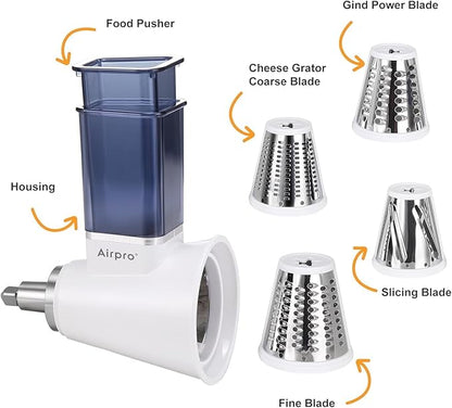 Slicer Shredder Attachment for Kitchenaid Stand Mixer, Salad Machine with Vegetable Slicer, Salad Maker, Food Slicers Cheese Grater Attachments for Kitchenaid Mixer Dishwasher Safe By Airpro,Blue - Image 3