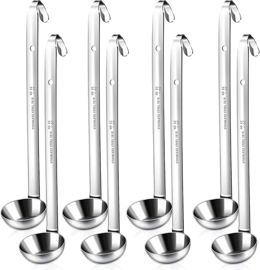 8 PCS Stainless Steel Ladle Soup Handle Ladle with Pouring Rim for Kitchen Cooking Soup Sauce (1 oz) by LiveNaturallyLiveBarafat