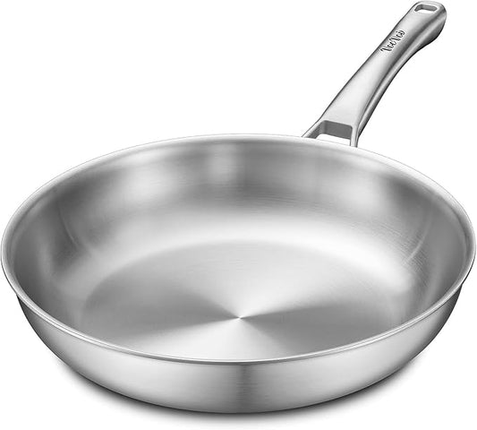 VocVoi Stainless Steel Pan, 12 Inch Frying Pan, PFOA & PTFE Free, Non Toxic Skillet, Dishwasher & Oven Safe, Induction Compatible, Ceramic & Gas Cooktops by VocVoi