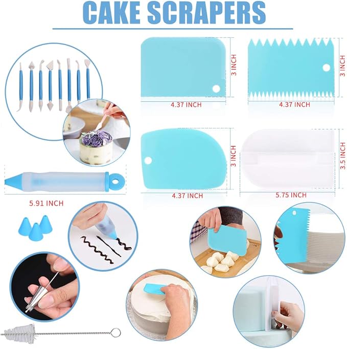 Cake Decorating Kit Cake Decorating Supplies, 515 PCS Baking Supplies Set with 3 Springform Pan Sets, 66 Icing Piping Nozzles, Cake Rotating Turntable, Piping Bags, Birthday Gifts for Mom Wife - Image 6