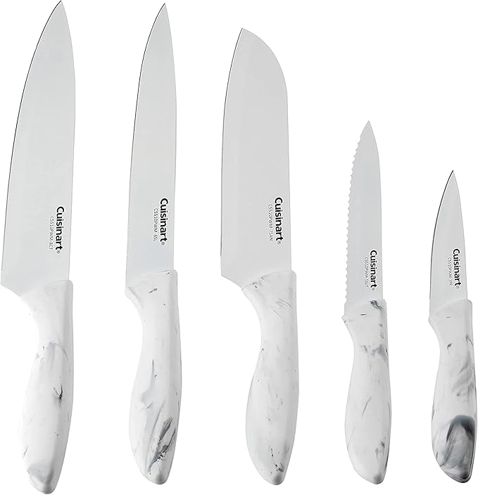 Cuisinart C55-10PWM Ceramic Coated Knife Set with Blade Guard Sheaths (10- Piece Set) in Faux Marble - Image 3