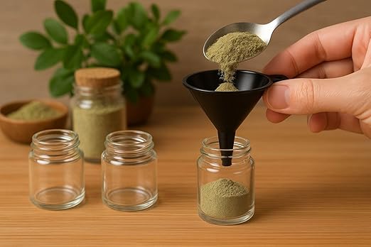 Premium Mini Funnel Small Plastic Funnel 5-Pack for Lab Bottles, Sand Art, Perfumes, Spices, Powder, Essential Oils, Recreational Activities Kitchen Food Grade - Black