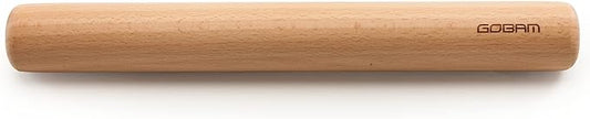 GOBAM Wood Rolling Pin, Small - Dough Roller for Pasta, Cookies, Pie, Pizza, Chapati, Fondant, Rolling Pins for Baking, Bread Making Tools and Supplies - 11 x 1.38 Inches by GOBAM