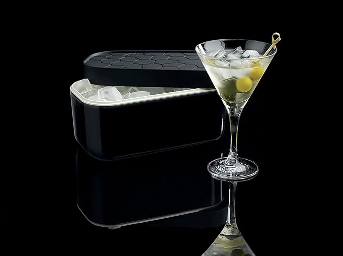 Lékué Ice Box | Black | Ice Cube Tray For Freezer With Lid & Bin | Made With 100 Percent Platinum Silicone | Elegant And Retro Style Ice Cubes | For Cocktails, Ice Tea & Coffee And More | - Image 7