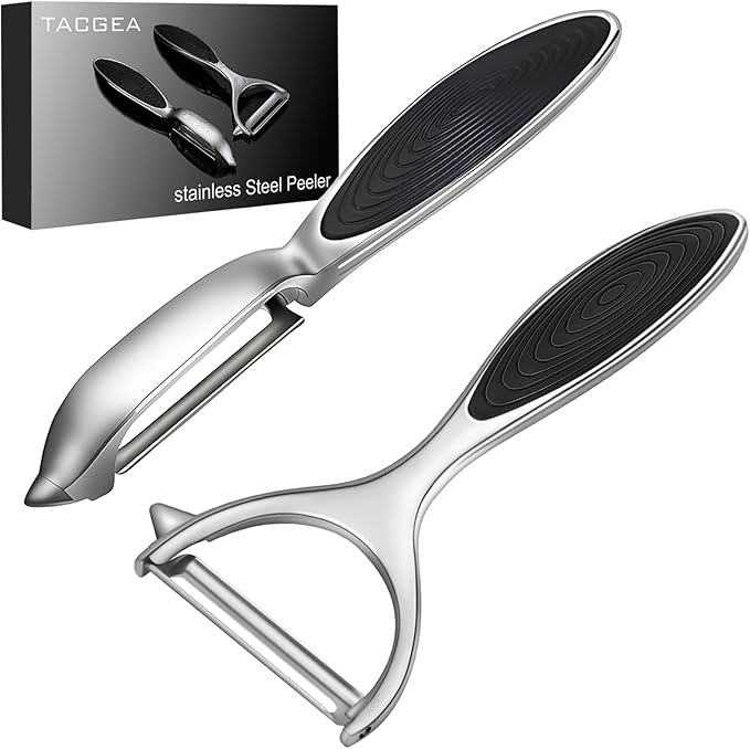 TACGEA Vegetable Peeler for Kitchen, Potato Peelers for Fruit Straight Blade, Durable Non-Slip Handle, Set of 2 by TACGEA