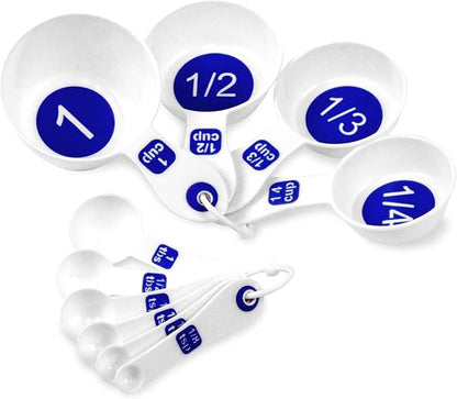 Chef Craft Easy to Read Plastic Measuring Cup Set, 10 Piece, white by ChefCraft