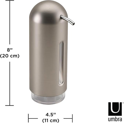 Umbra Penguin 12 oz (355ml) Soap Pump, Kitchen Soap Dispenser, Also Works with Hand Sanitizer, Nickel - Image 3